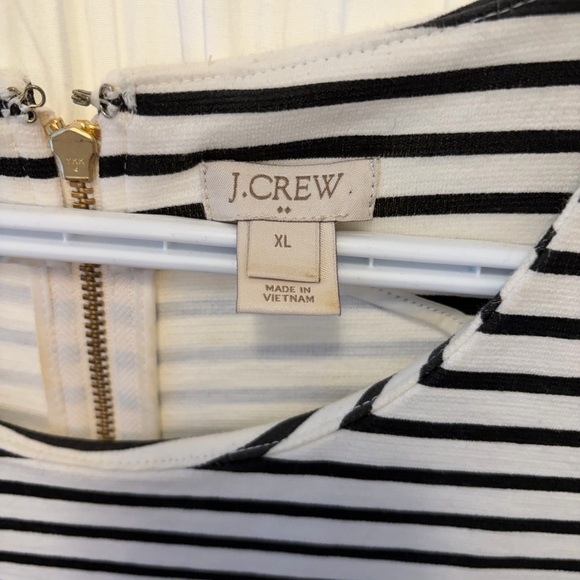 J. Crew Black & White Striped Sleeveless Midi Dress - Picture 2 of 3